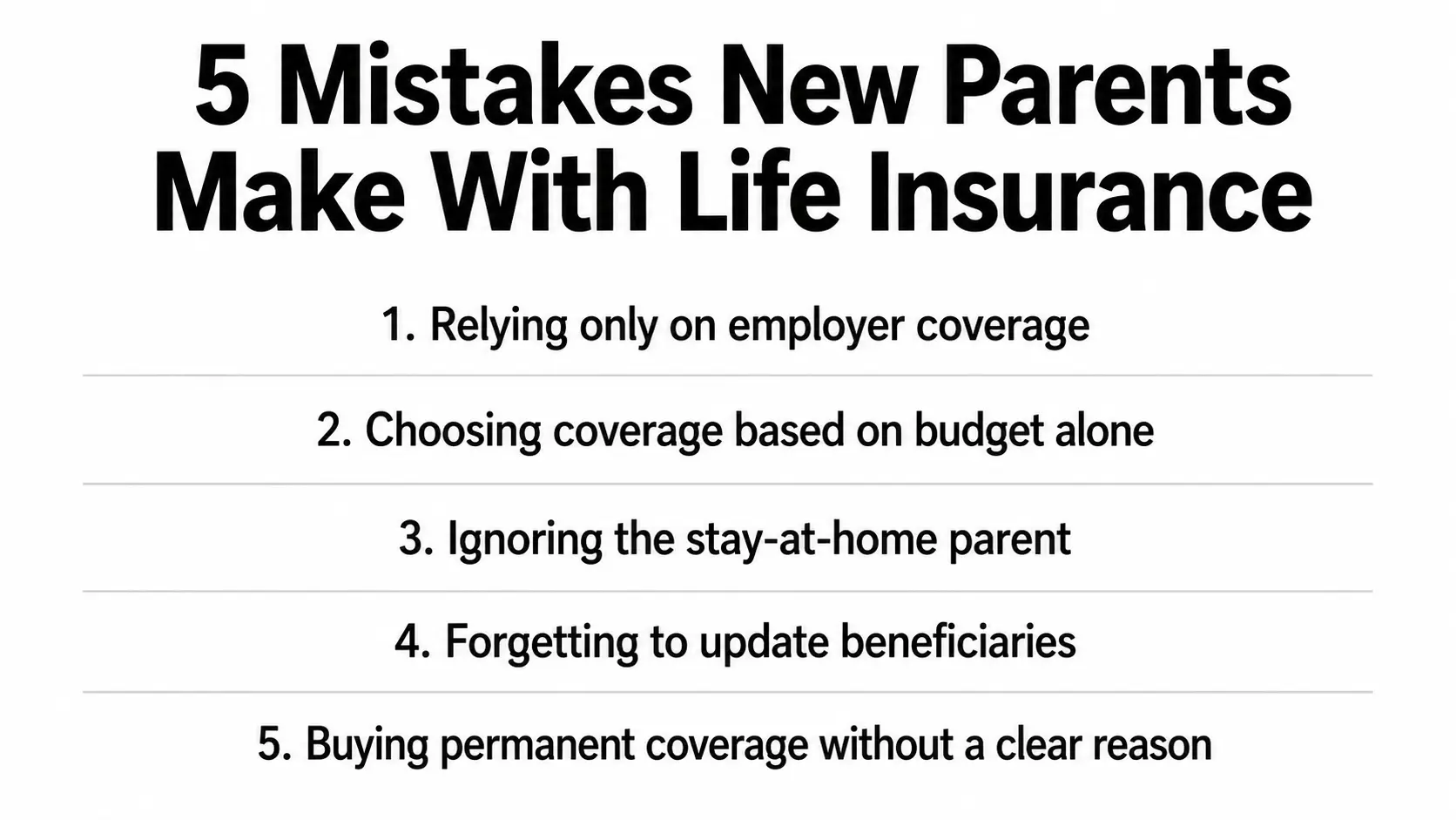 Five common life insurance mistakes new parents should avoid