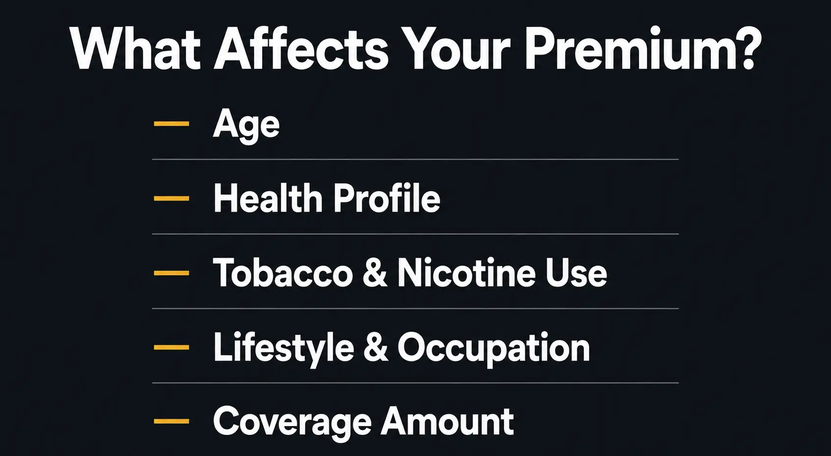 Key factors that affect life insurance premium pricing