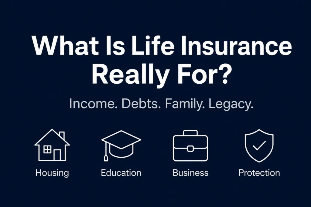 Infographic explaining the core purpose of life insurance for financial protection
